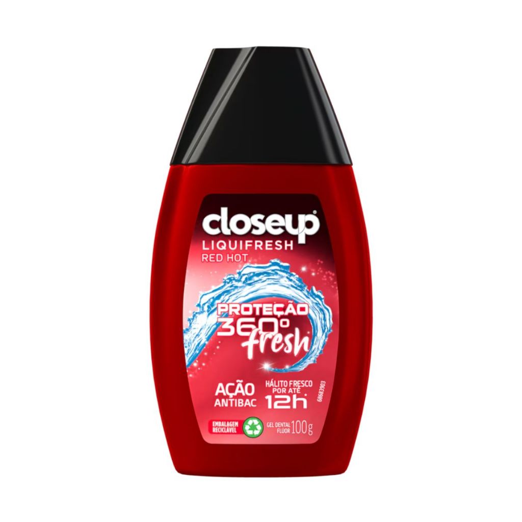 Pasta de Dente Em Gel Close Up Liquifresh Red Hot Flúor 100g em Oferta na Shopee