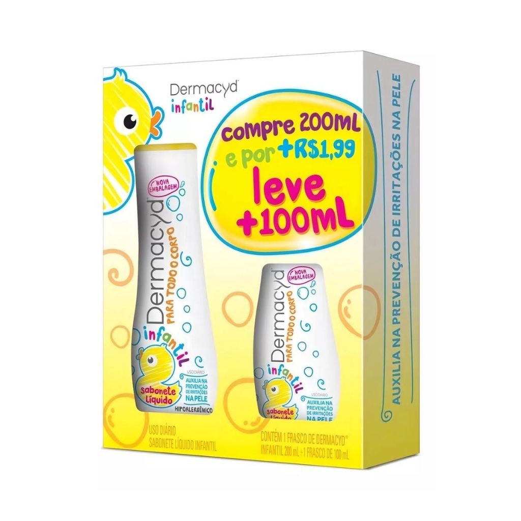 Sabonete Infantil Dermacyd Para Todo Corpo Kit 200 + 100ml - Mom & Baby