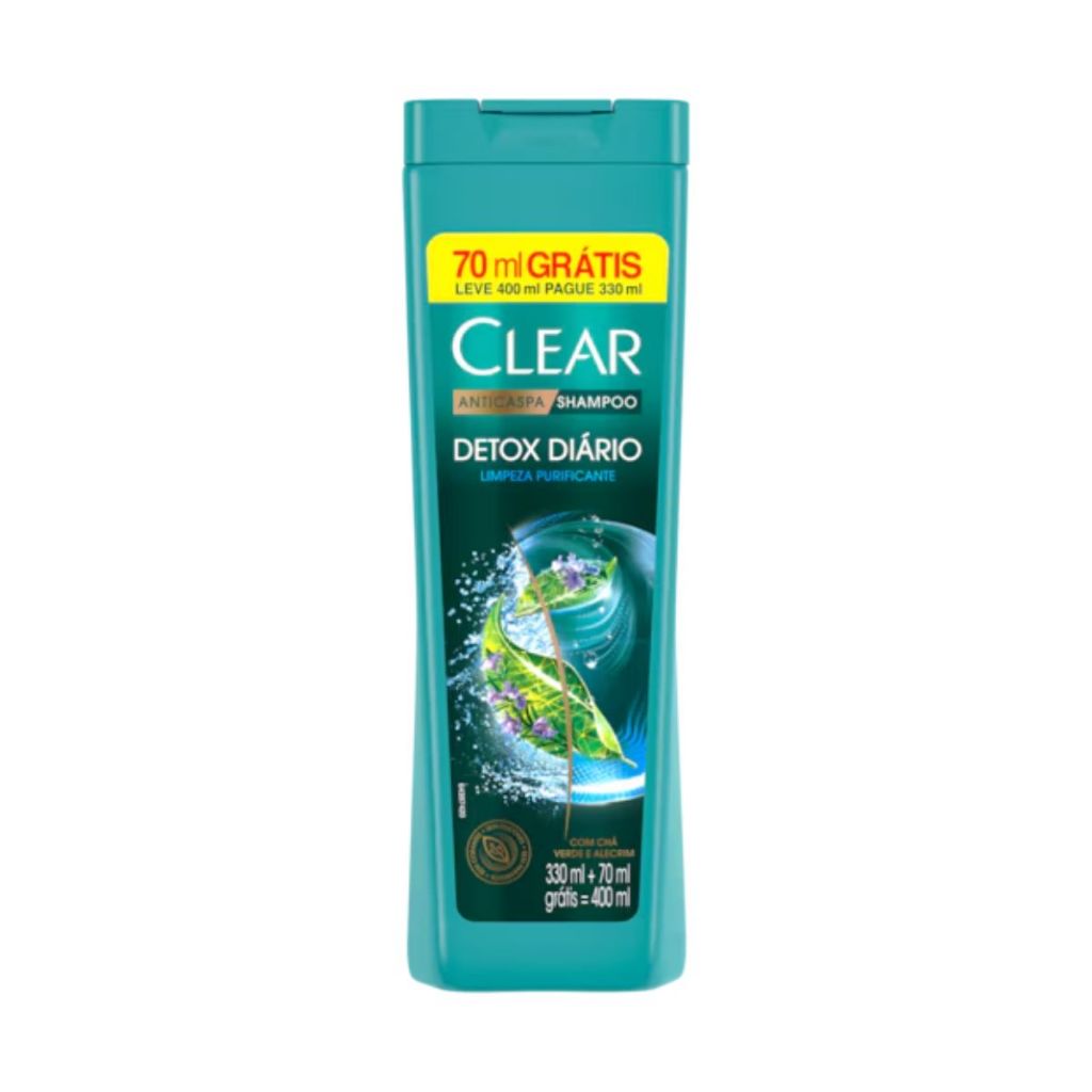 Shampoo Clear Women Anticaspa Detox 400ml - 70ml grátis em Oferta na Shopee