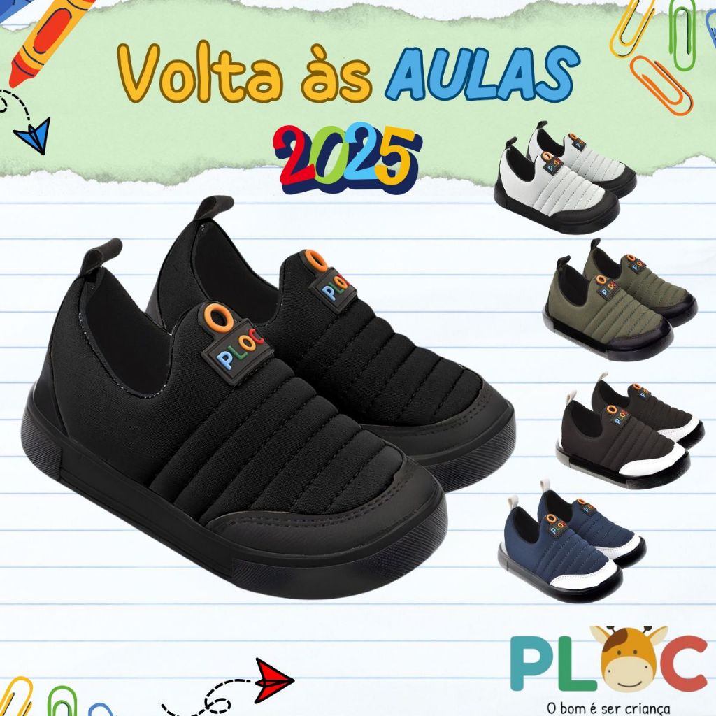 Tênis Ploc Street Menino *Edição Sola Preta* - Volta às aulas;