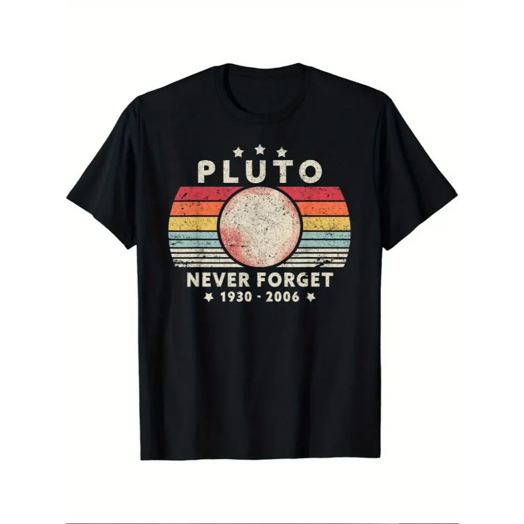 Camiseta Masculina Casual - Estampa Pluto Never Forget