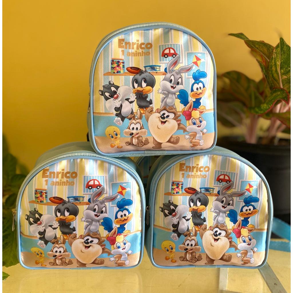 15 Mochilas Personalizadas para festa de aniversario tema baby looney tunes - todos os temas, lembrancinha baby looney