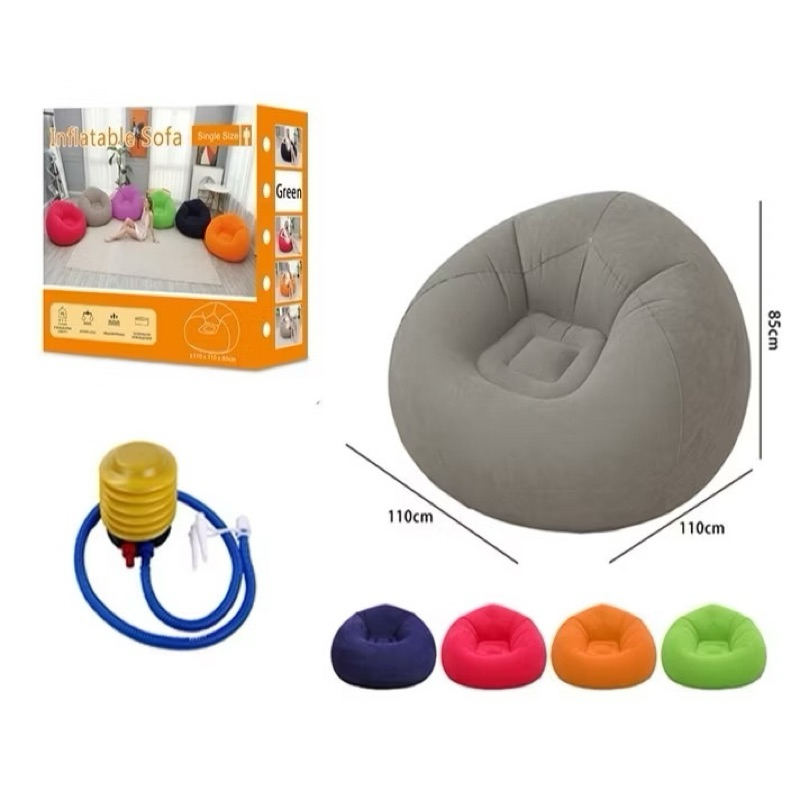 Poltrona Inflável Sofá Inflável Beanless Veludo Suporta Até 100kg Conjunto De Sofá Inflável    ref--3791