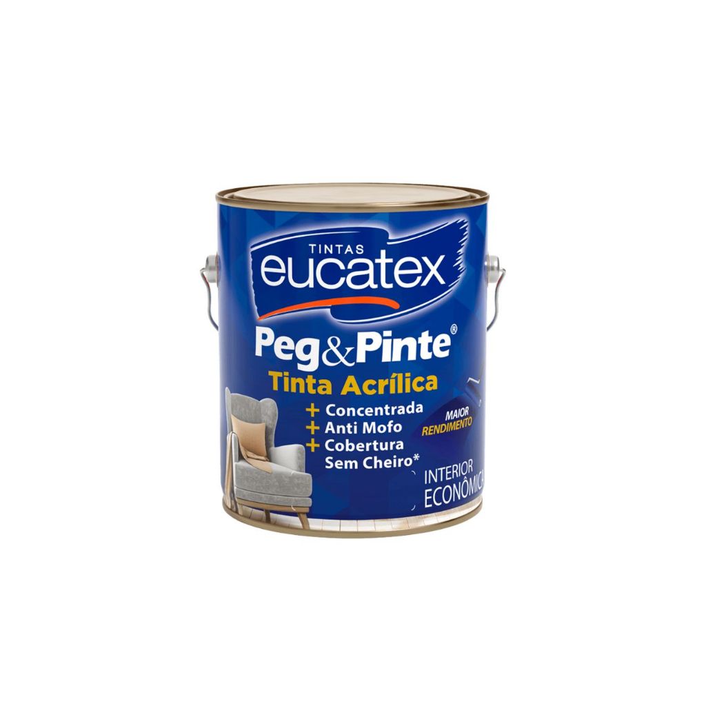 Tinta Eucatex Acrilica Pintura Parede Peg E Pinte 3,6l Cores em Oferta na Shopee