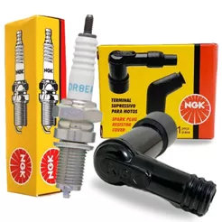 Vela de Ignição + Cachimbo Fz25 250 / Fazer 250 / Lander 250 / Teneré 250 Ngk
