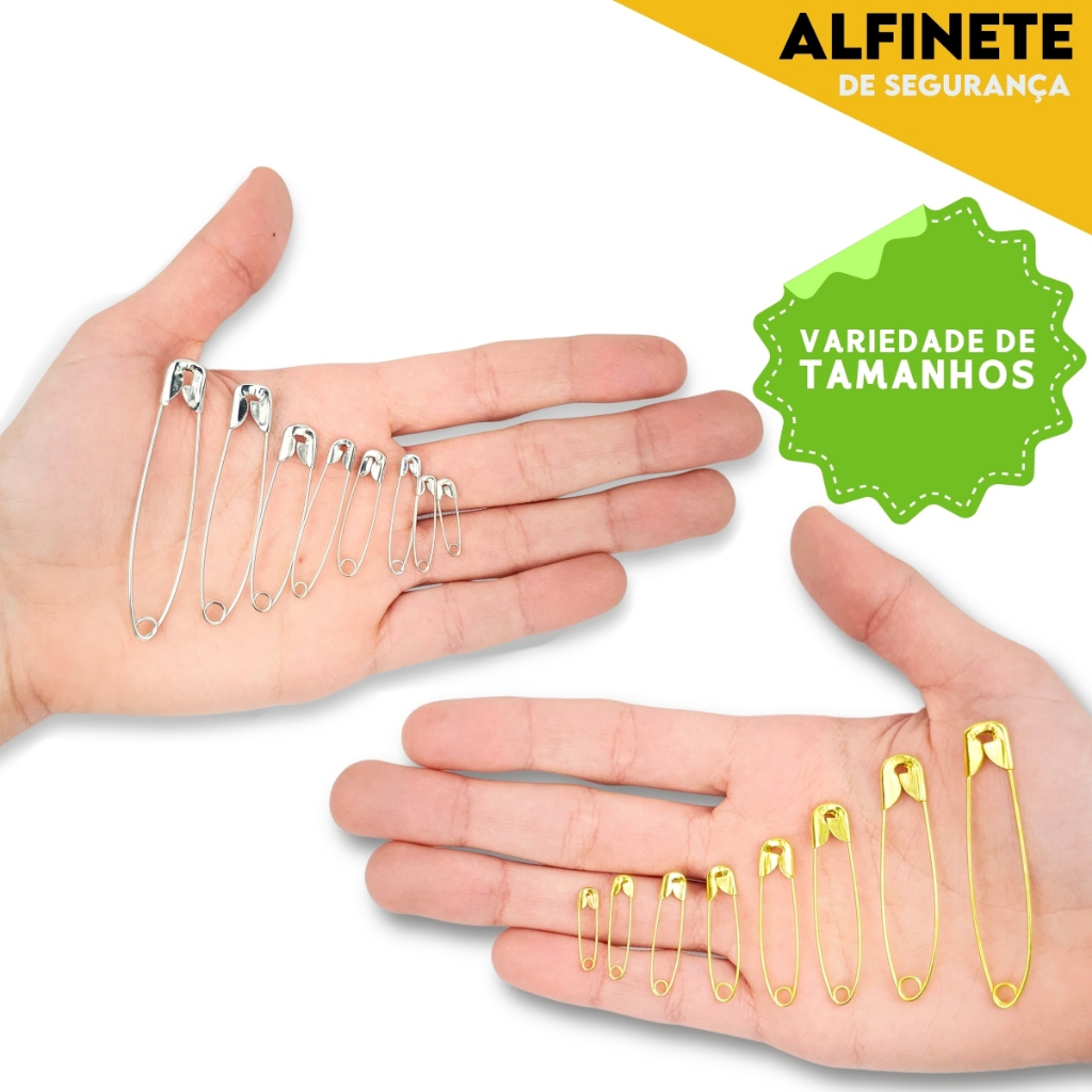 Alfinete de Segurança Ouro/Prata - Pacote com 100/50 Unidades - NL em Oferta na Shopee