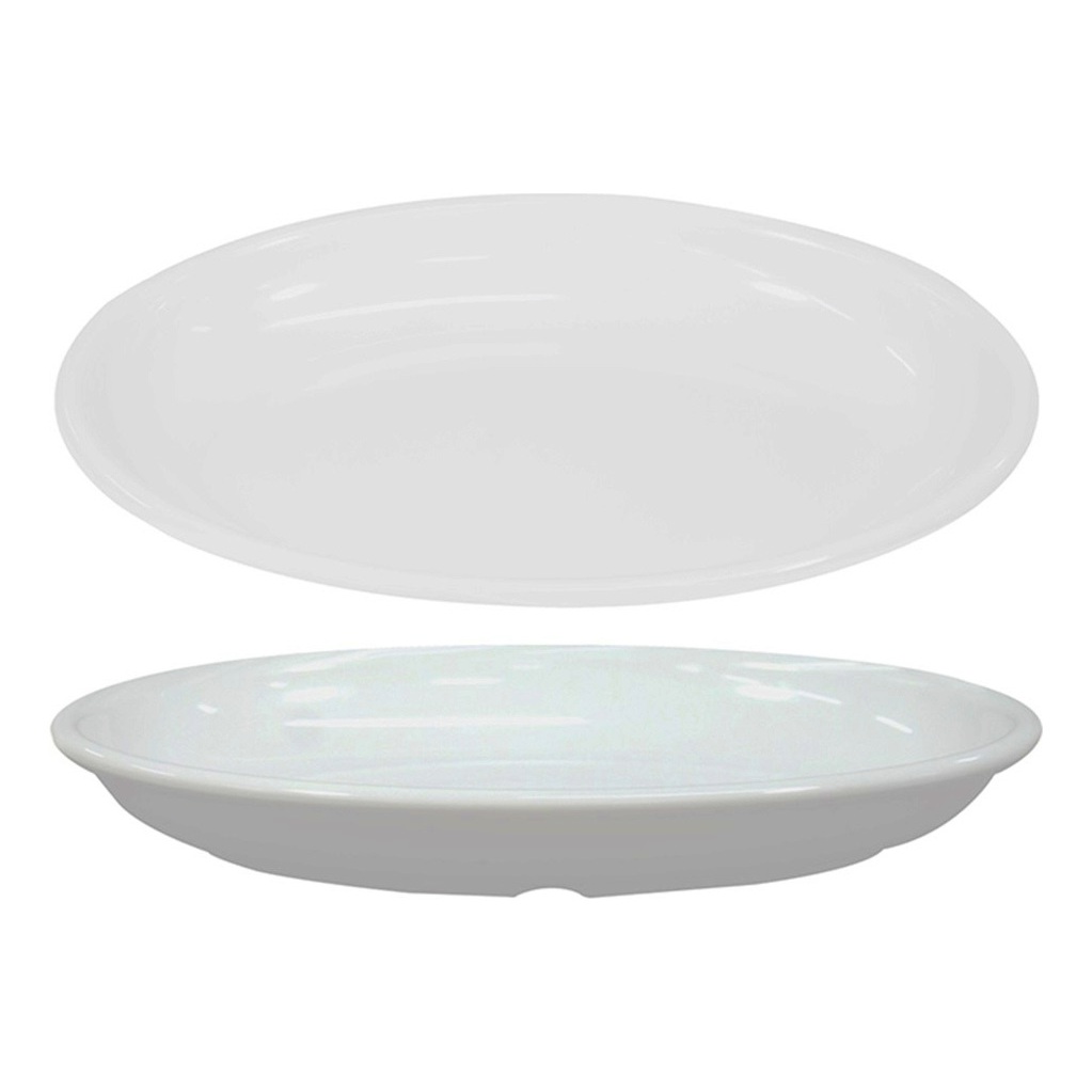 Travessa Oval Extra Grande Buffet 44,8x32,2 Melamina Branca