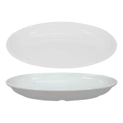 Travessa Oval Extra Grande Buffet 44,8x32,2 Melamina Branca
