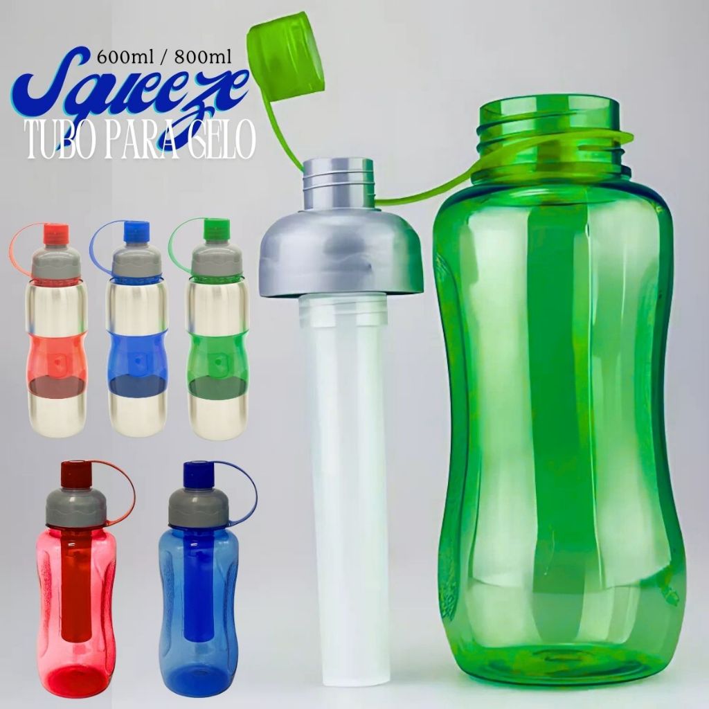 Squeeze Garrafinha de Água Inox Tubo Gelo Térmica Garrafa água 600/800ml Garrafinha Escola Crianças em Oferta na Shopee