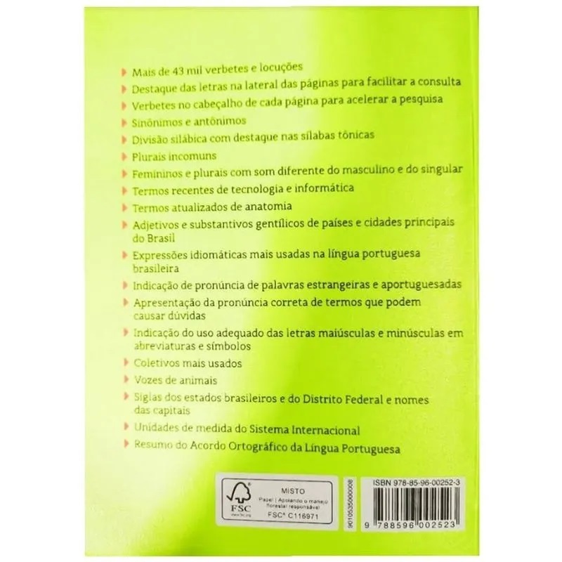 Detalhes do Livro Minidicionário da Língua Portuguesa 20/21 - Renov