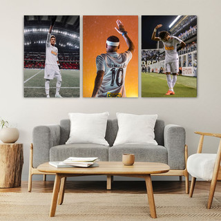 KIT 3 Quadros Neymar Santos Foto ou Imagem Decorativa - Decoração Parede Quarto e Sala em Oferta na Shopee