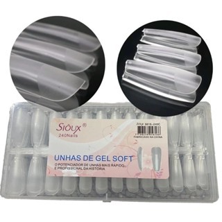 Sioux 240 unidades unhas postiças Soft Gel fosca Gel Soft realista em Oferta na Shopee