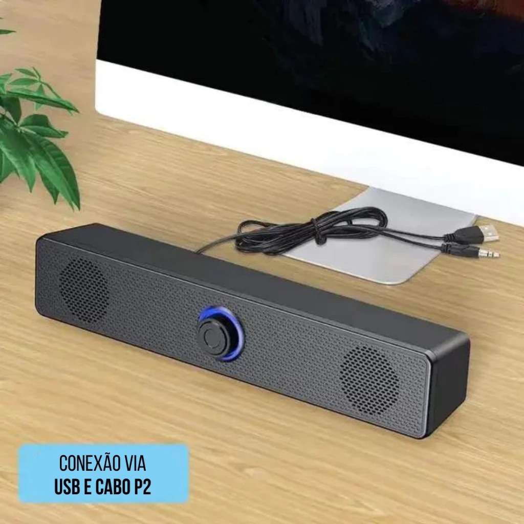 Caixa de Som Pc KA-169 Gamer  Potente Alto Falante Estereo P2 Usb Notebook Celular Tablet ...