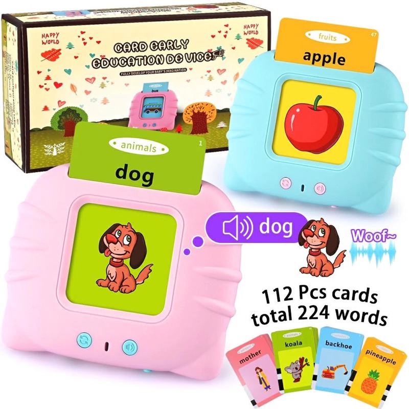 Leitor De Cartões Em Inglês E Português Brinquedo Eletrônico Infantil 112 Cards kids total...