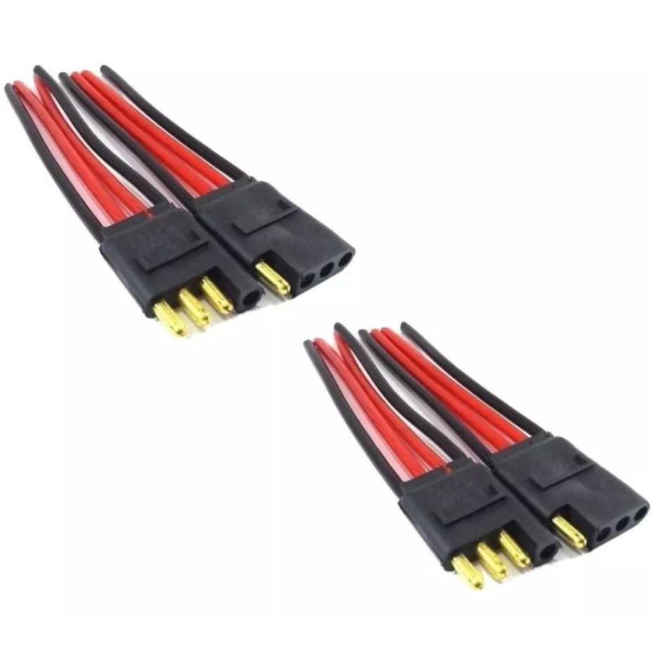 Par De Tomada Som conector cabo Reforcado Fio 4mm Tampao Caixa Plug 4 Vias automotivo