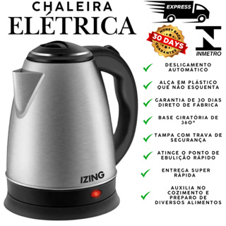 Chaleira Elétrica De Agua Térmica Portátil Bule Inox Cor Preta 110/220v Jarra em Oferta na Shopee