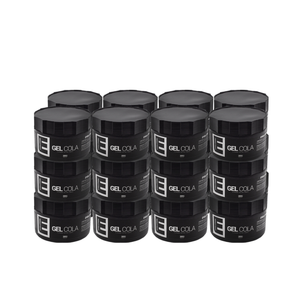 12 UNI GEL COLA FIXAÇÃO EXTRAFORTE 300GR EVOLUTION BARBER