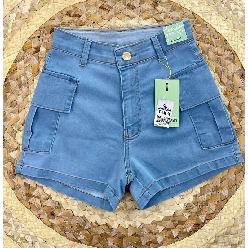 short jeans cargo com Lycra em Oferta na Shopee
