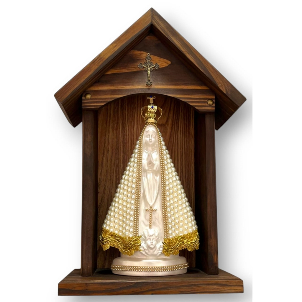 Capela Oratório Nossa Senhora 100% Madeira em Oferta na Shopee