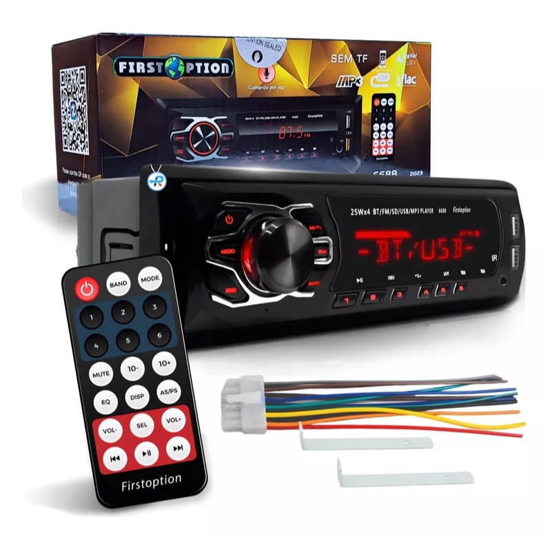 Toca Som Rádio Mp3 Player Bluetooth Universal 1 Din Rádio Fm em Oferta na Shopee