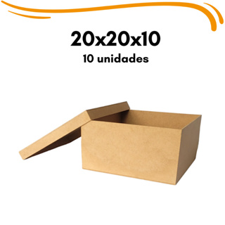 Caixa mdf 20x20x10 - Caixinha de mdf cru para lembrancinhas - 10 unidades em Oferta na Shopee