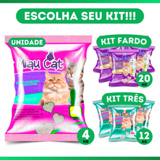 Kit Fardo Areia Higiênica Caixa Para Gatos Pet Alta Absorção Tira Cheiro Tradicional Pacote 4kg em Oferta na Shopee