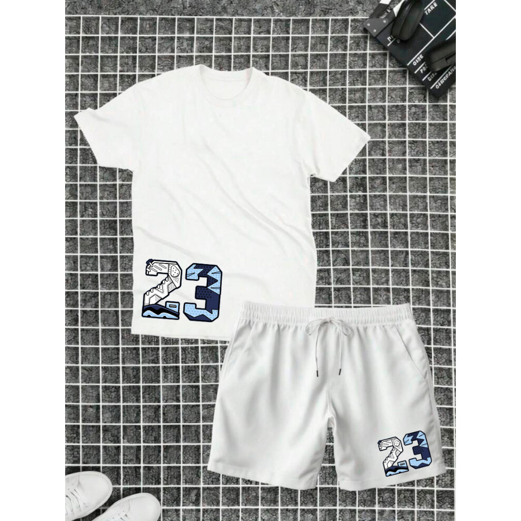 Camisa Camiseta Masculina 23 basketball + Short Tectel 100% Algodão Lançamento