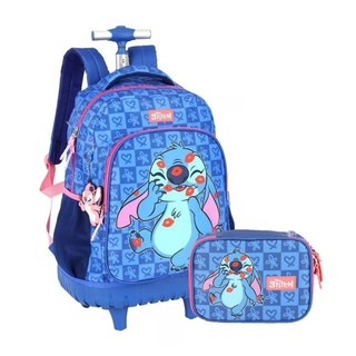 Kit Mochila de Rodinhas Disney Stitch com Estojo Luxcel em Oferta na Shopee