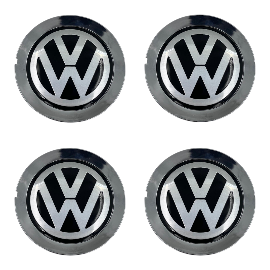 Jogo Calota Tampa Central Roda Scorro S172 Emblema VW