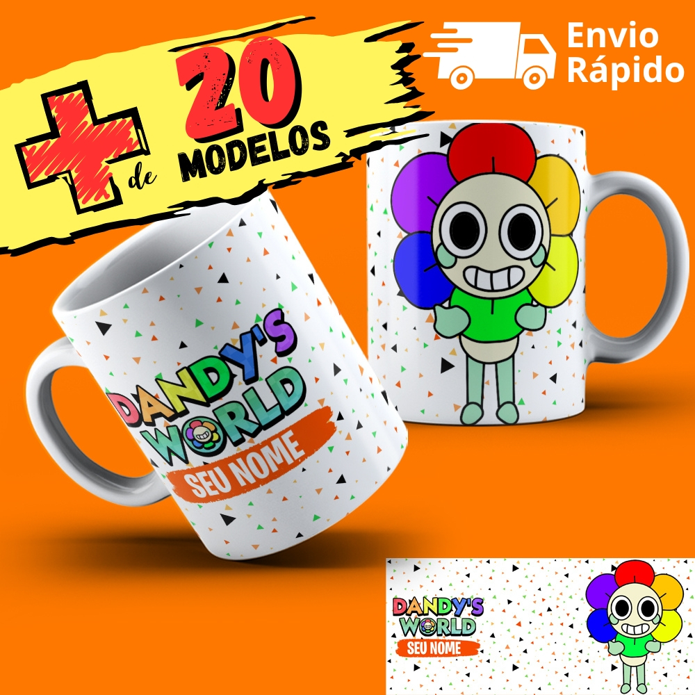 Caneca Dandy's World Personalizada com Nome Vários Personagens em Oferta na Shopee