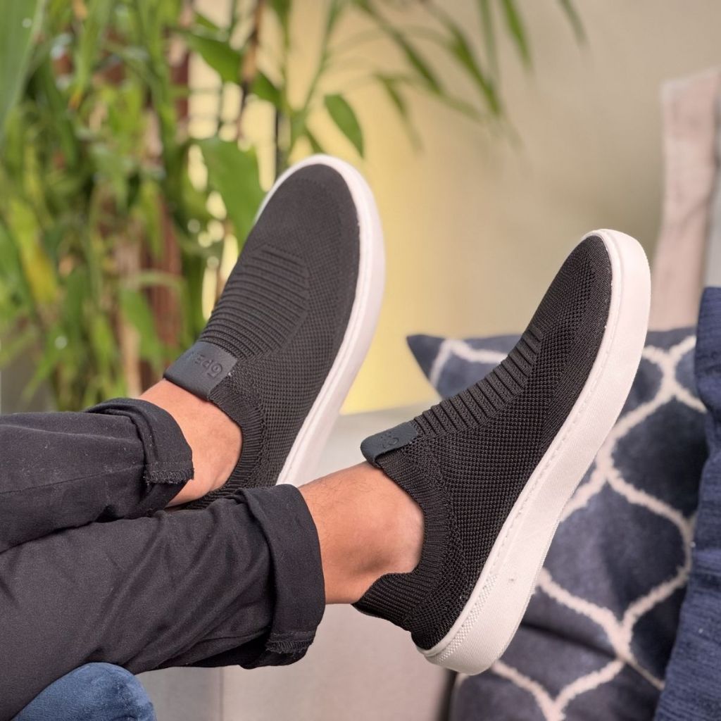 Tênis Knit On Masculino Feminino Confortável Calce Fácil Leve Respirável Casual Esportivo — imagem 2 de 2