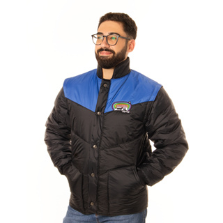 Jaqueta Tradicional Preto e Azul Royal California Racing em Oferta na Shopee