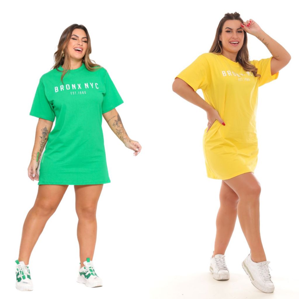 Kit com 2 Vestidos T Shirt (Camisetão)