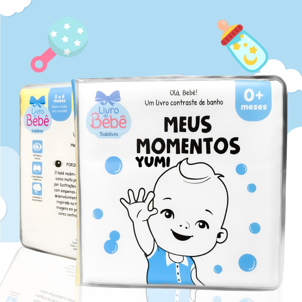 Livro De Banho Para Bebês Contrastes Fofos Interativo Meus Momentos Montessori em Oferta na Shopee