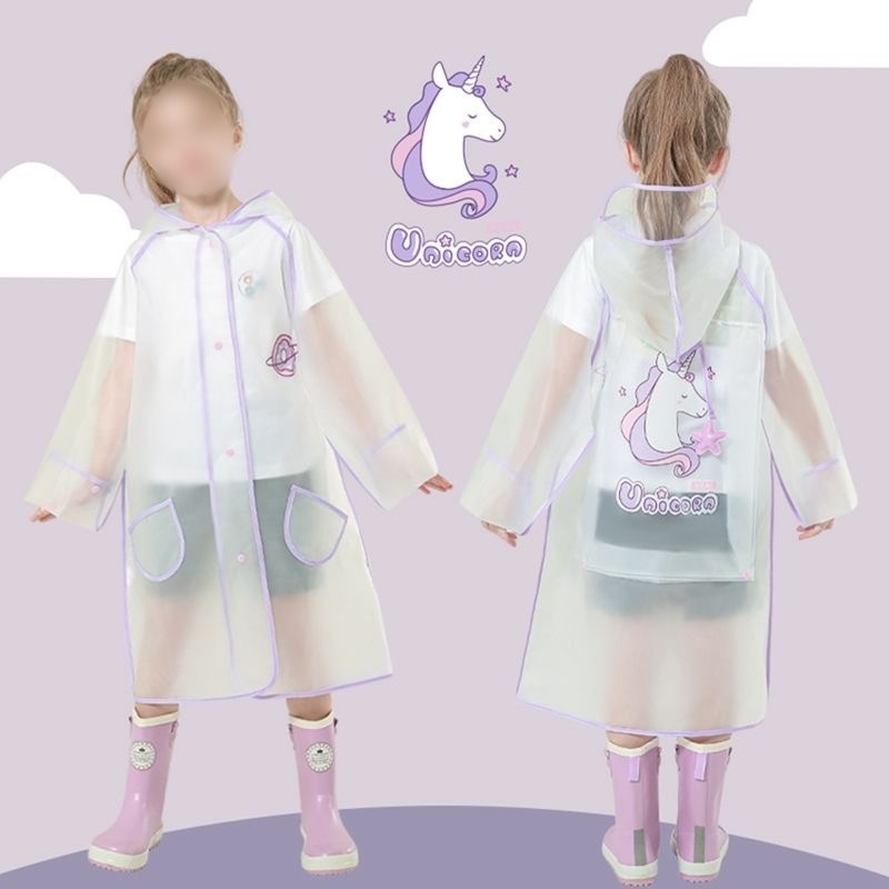 Capa de chuva infantil menino menina com capuz Transparente em Oferta na Shopee