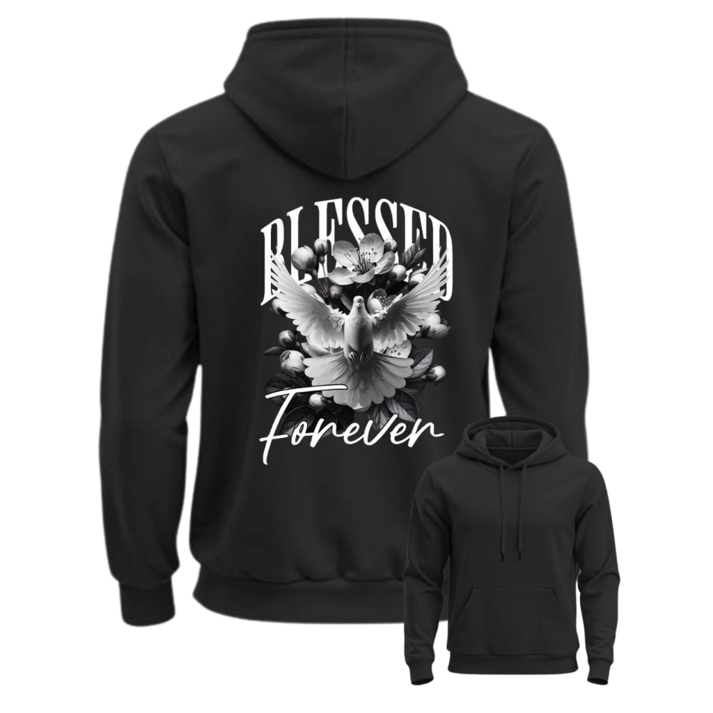 Moletom Unissex Estampado Blessed Canguru Flanelado Casaco Masculino Feminino Algodão