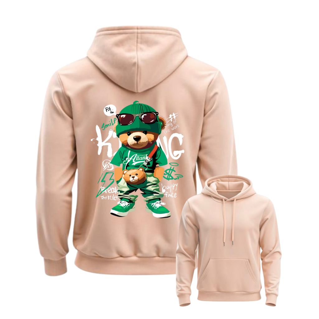 Moletom Canguru Estampado Ursinho Unissex Flanelado Masculino Feminino Algodão