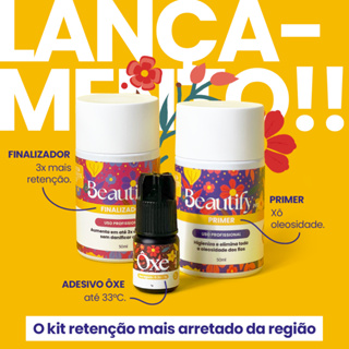Kit retenção OXÊ Beautify primer, finalizador e cola adesiva de cílios em Oferta na Shopee
