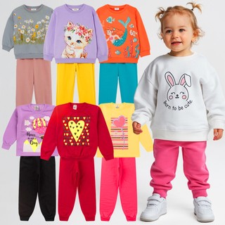 Kit 4 Peças Conjunto Moletom Infantil Menina 1 ao 14 Feminino Outono Inverno Pronta Entrega
