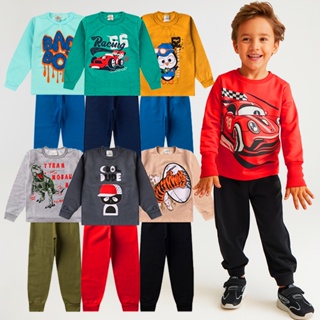 Kit 8 Peças Conjunto Moletom Infantil Menino 1 ao 14 Masculino Outono Inverno Pronto para envio em Oferta na Shopee
