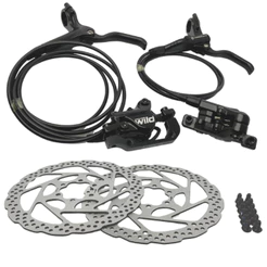 PAR FREIO HIDRÁULICO ABSOLUTE WILD 2 HD-220 - PINÇA 2 PISTÕES C/ DISCOS DE 6 PARAFUSOS 160MM PRETO