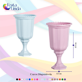 KIT COM 2 UNIDADES VASOS GREGO DECORATIVO LINHA DIAMANTE 850 ML - DIVERSAS CORES em Oferta na Shopee