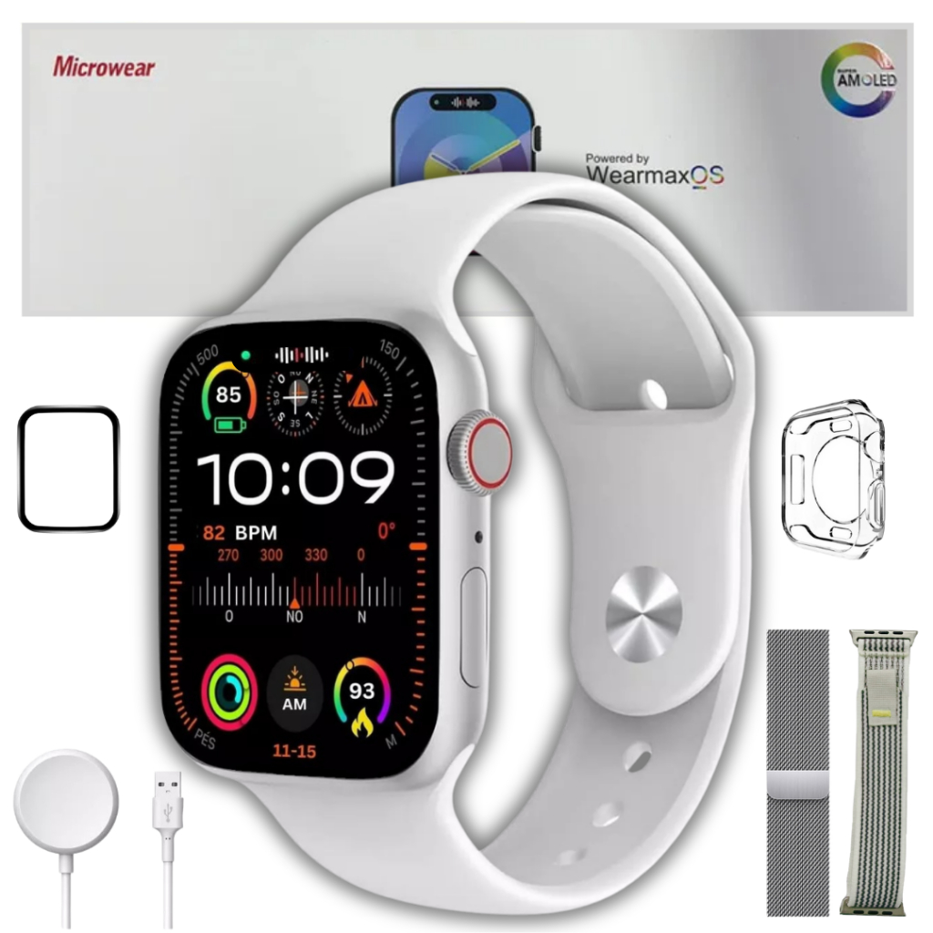 Relogio Smartwatch W99+ Plus Serie 9 Amoled Nfc ChatGpt +Brindes Masculino Feminino Microwear