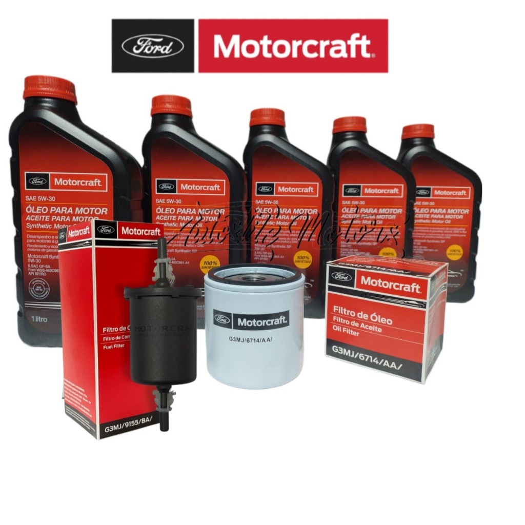 Kit Revisão 5 Litros 5w30 FORD Motorcraft +Filtro de Óleo Ford+Filtro de Combustível Ford+ Etiqueta em Oferta na Shopee