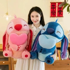 Pelúcia Stitch ou Angel Com Coração Alta Qualidade Gigante