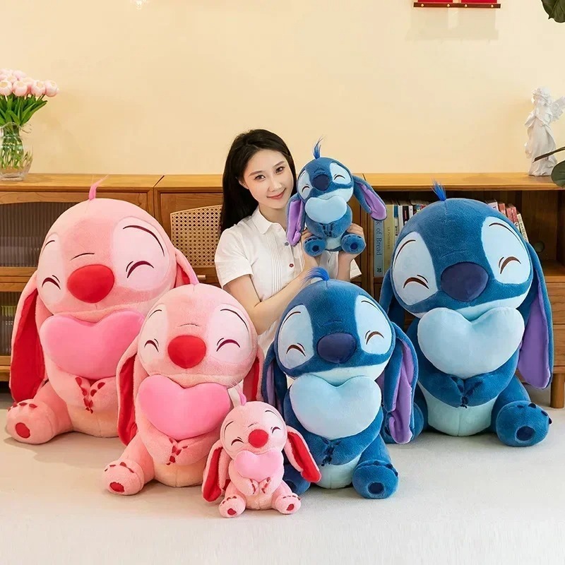 Pelúcia Stitch ou Angel Com Coração Alta Qualidade Gigante — imagem 2 de 2