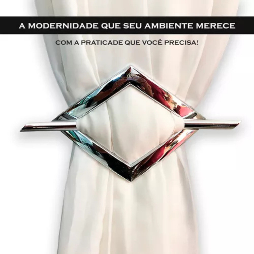 Fivela Abraçadeira Cortina Prendedor Losango Apanhador Cromado (Par) em Oferta na Shopee