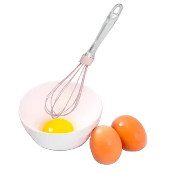 Batedor De Ovos CLARA Fuê Grande 27 cm Silicone Cabo Inox Reforçado Cor Cinza fouet mini fue