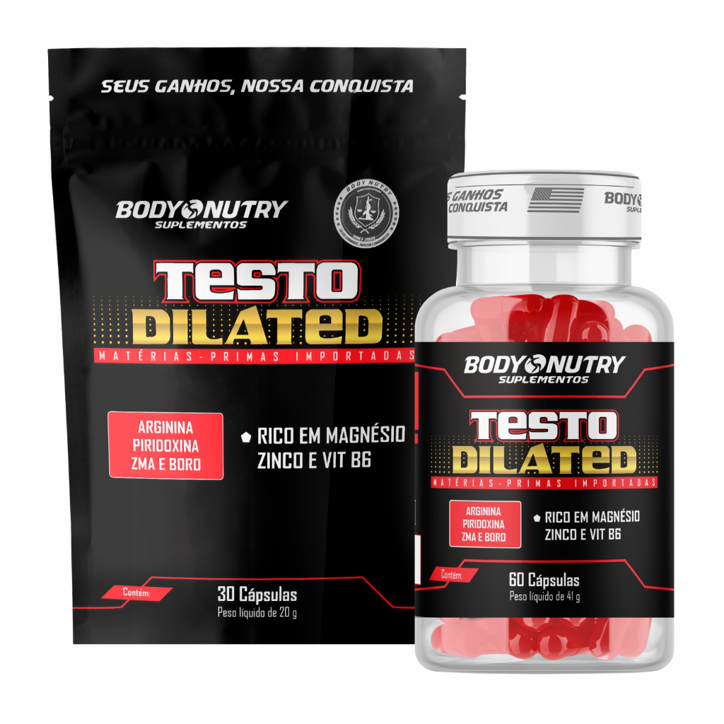 Kit Vas*Dilatador - Testo Dilated 60 cápsulas + Refil 30 cápsulas (Body Nutry 🇧🇷) em Oferta na Shopee