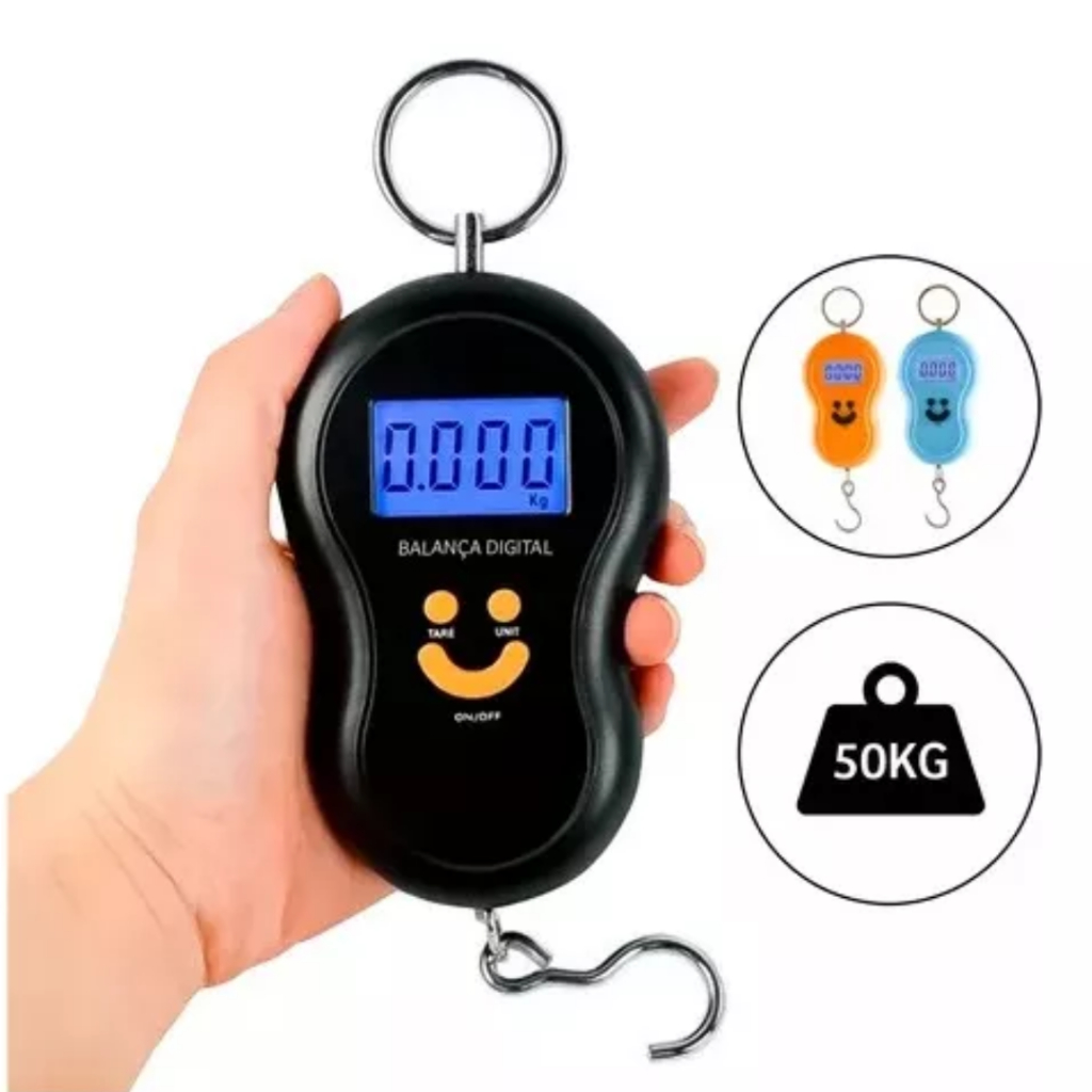 Imagem Balança 50kg de Gancho para Mala de Viagens e Pesca